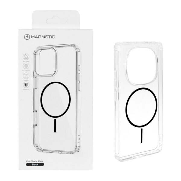 قاب اورجینال Magnetic دور ژله ای MagSafe مدل Xiaomi Redmi Note 14 Pro 4G - مشکی (پک دار)