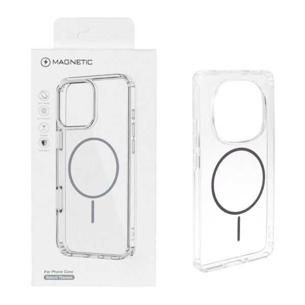 قاب اورجینال Magnetic دور ژله ای MagSafe مدل Xiaomi Redmi Note 14 Pro 4G - خاکستری (پک دار)
