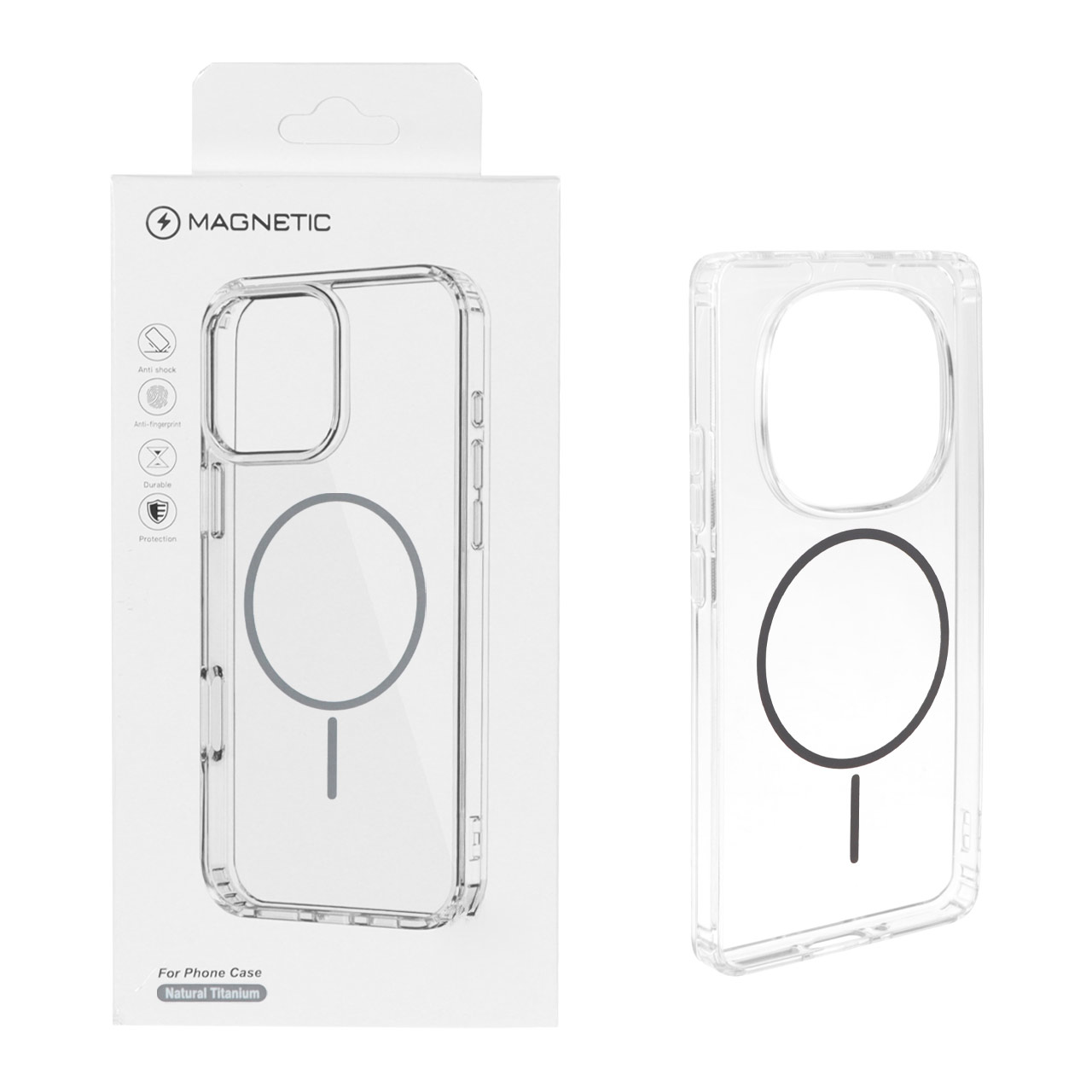 1523086 قاب اورجینال Magnetic دور ژله ای MagSafe مدل Xiaomi Redmi Note 14 Pro 4G - خاکستری (پک دار) - تصویر 1