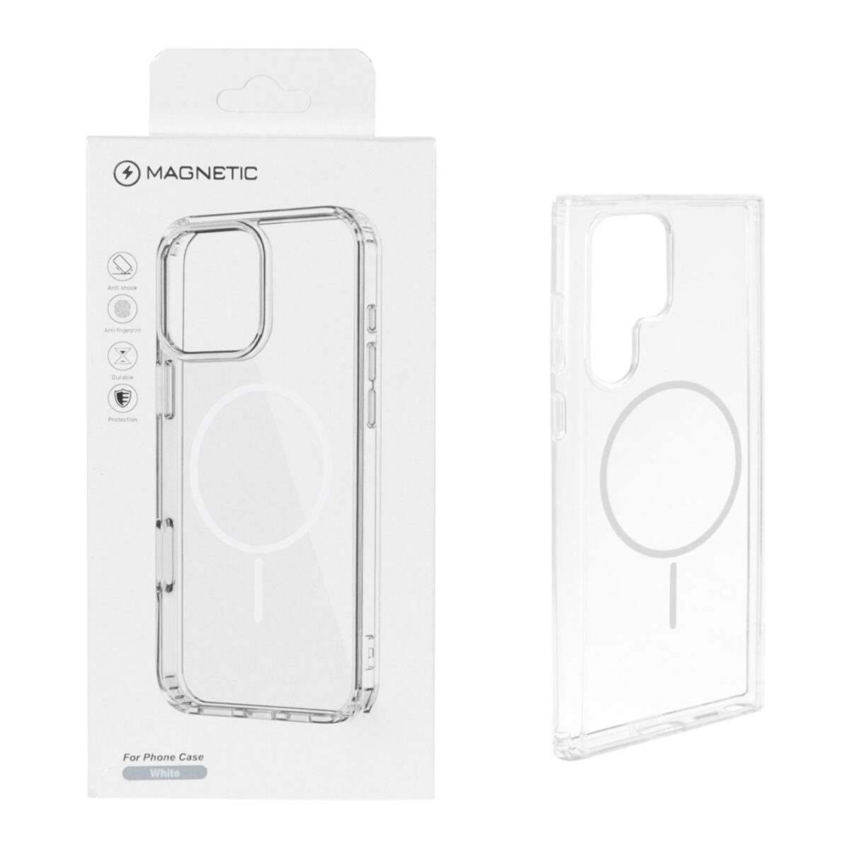 قاب اورجینال Magnetic دور ژله ای MagSafe مدل Samsung Galaxy S22 Ultra - سفید (پک دار) - تصویر 1