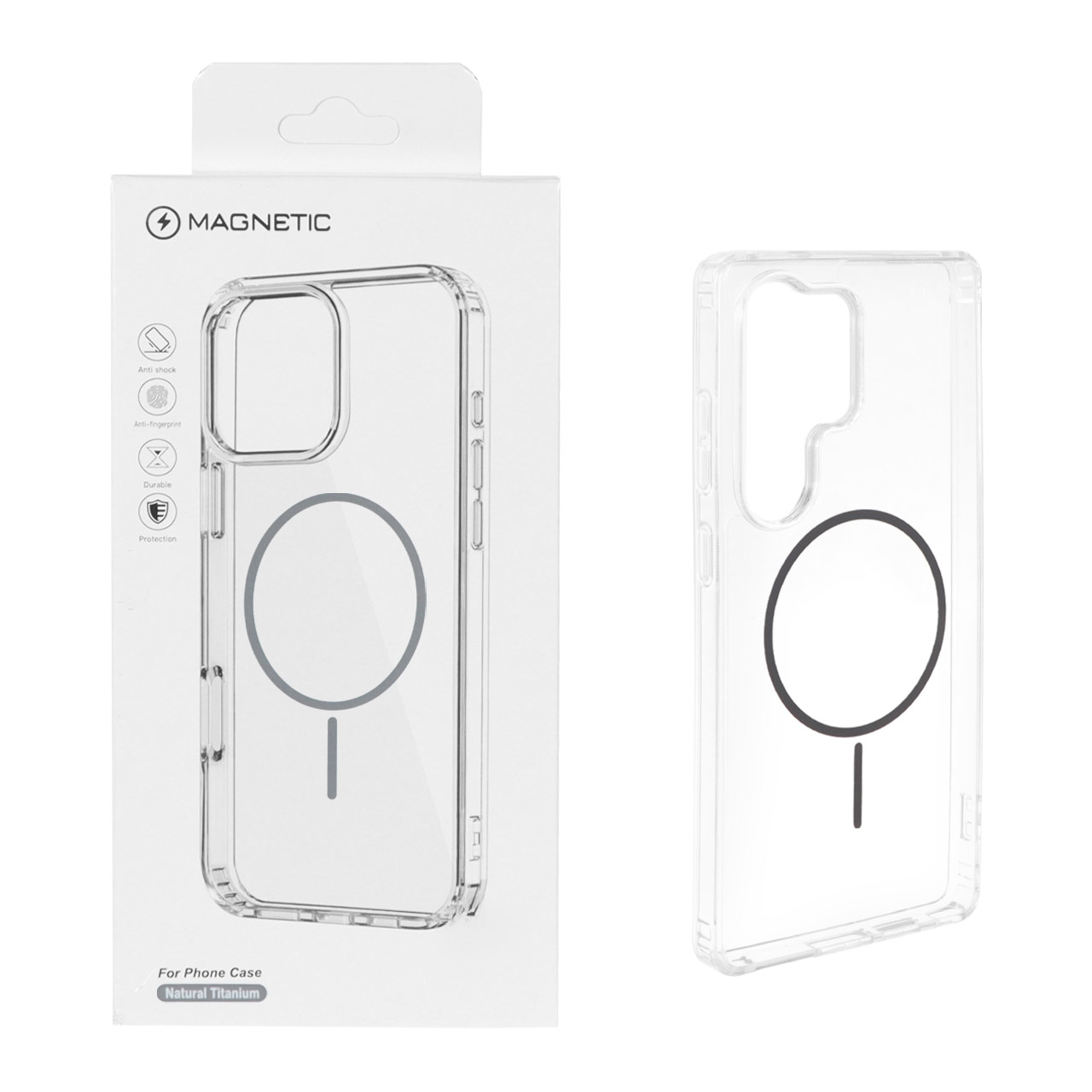 1523122 قاب اورجینال Magnetic دور ژله ای MagSafe مدل Samsung Galaxy S25 Ultra - خاکستری (پک دار) - تصویر 1