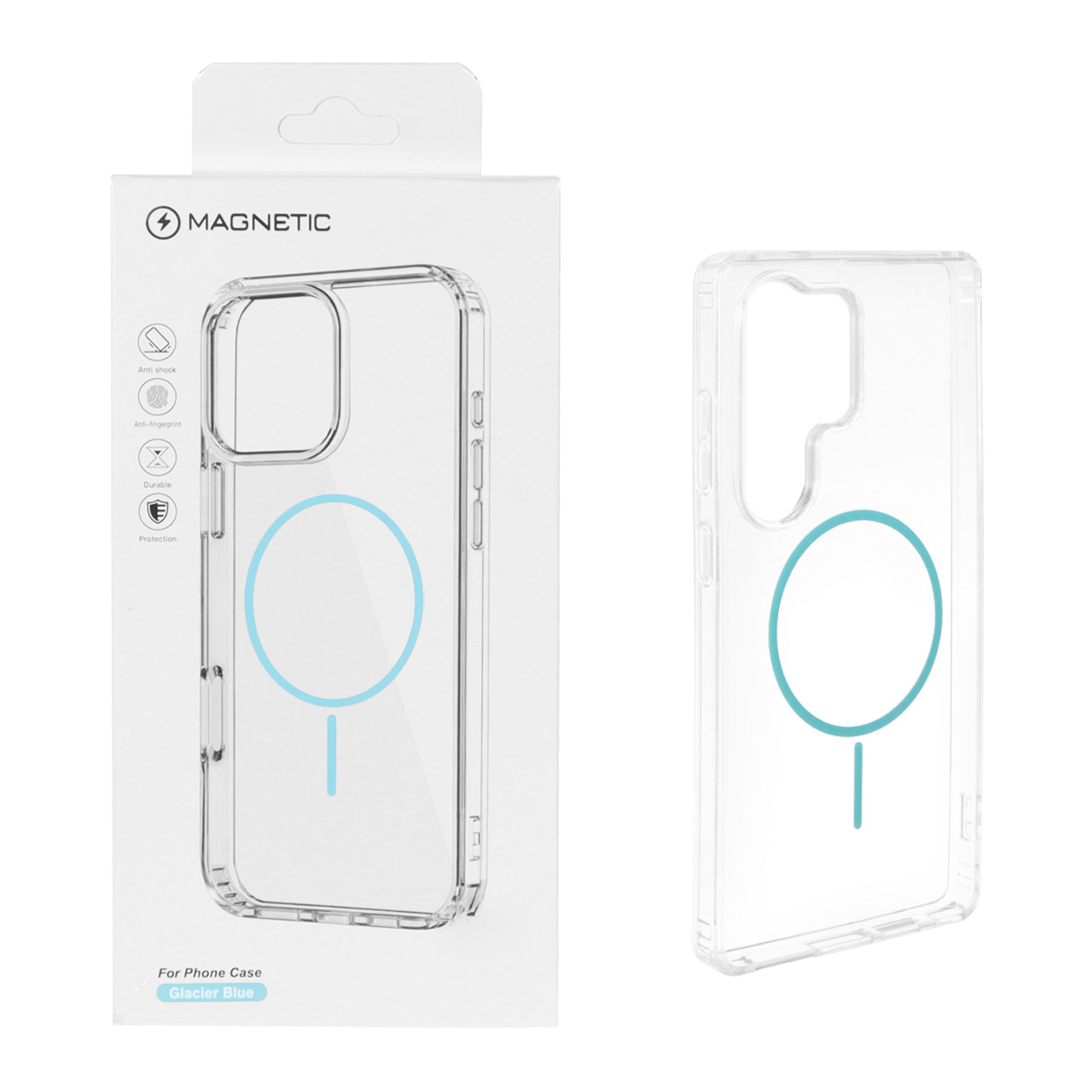 1523126 قاب اورجینال Magnetic دور ژله ای MagSafe مدل Samsung Galaxy S25 Ultra - آبی (پک دار) - تصویر 1