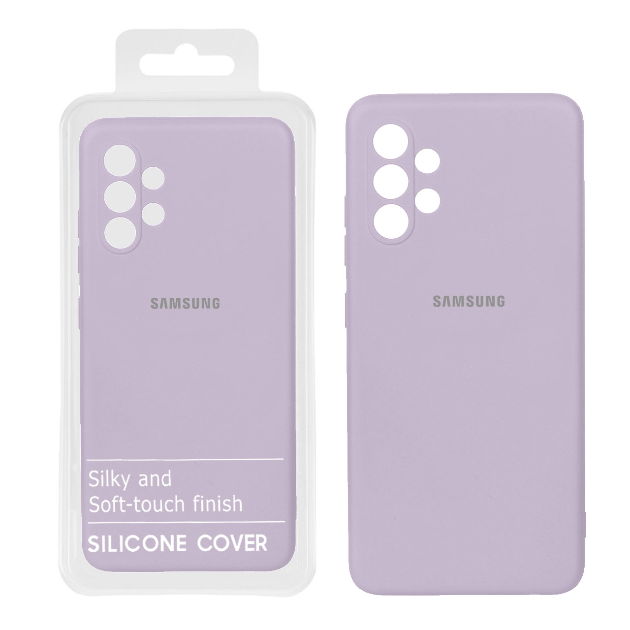 705812 قاب نیو سیلیکون محافظ لنزدار Samsung A32-4G - RFF - یاسی (پک دار) - تصویر 1