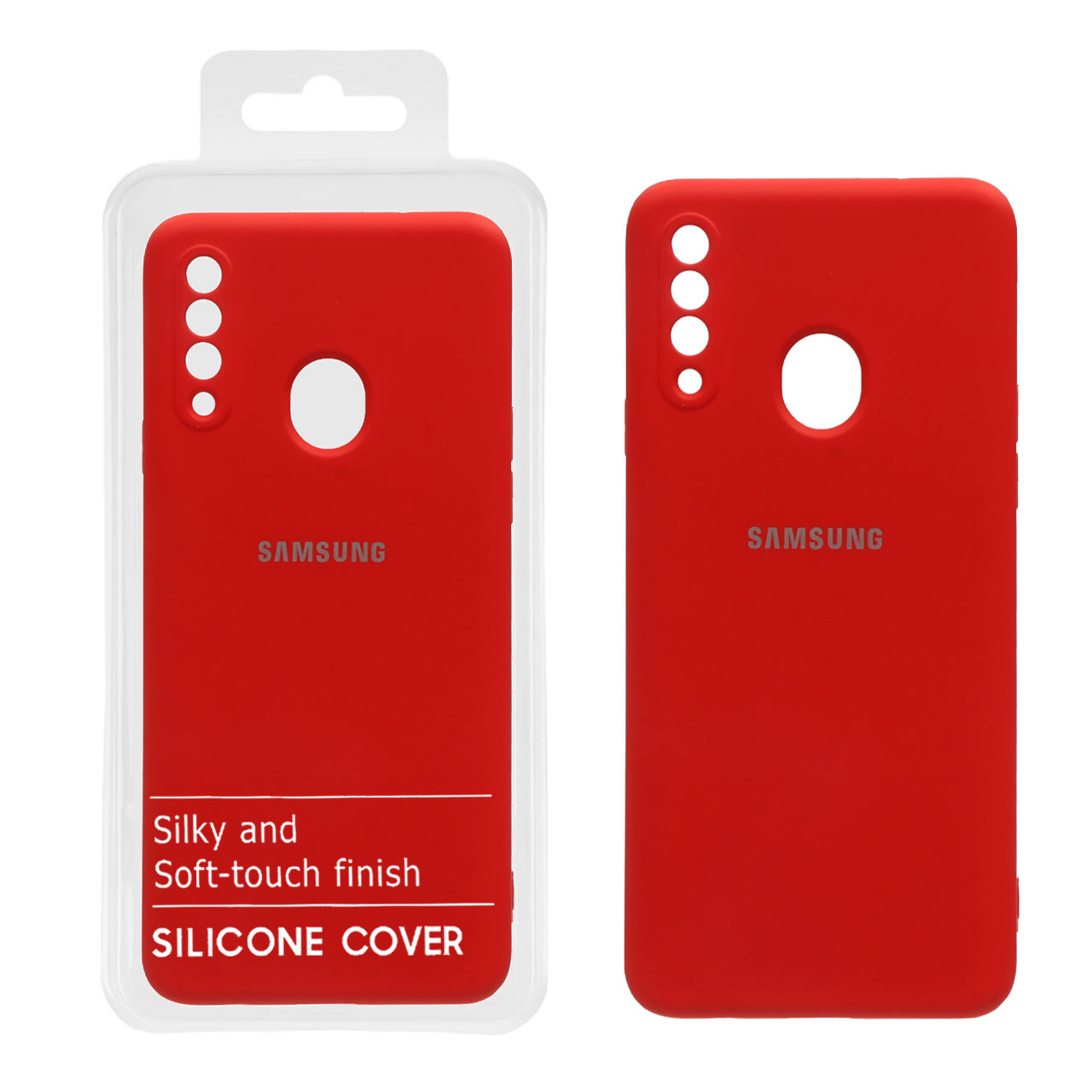 715382 قاب نیو سیلیکون محافظ لنزدار Samsung Galaxy A20s - RFF - آلبالویی (پک دار) - تصویر 1