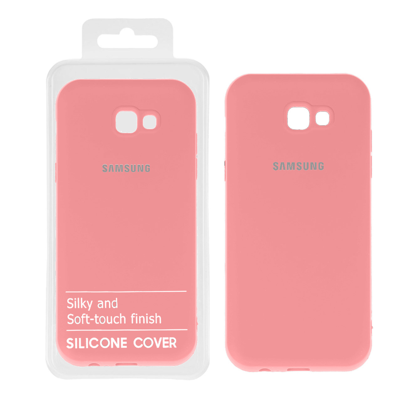 715456 قاب نیو سیلیکون محافظ لنزدار Samsung A7-2017 / A720 - RFF - صورتی روشن کد 5 (پک دار) - تصویر 1