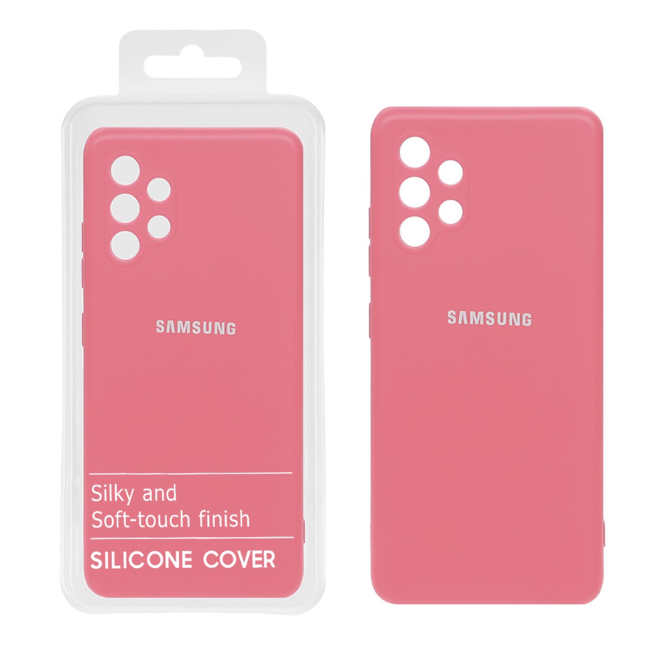 731296 قاب نیو سیلیکون محافظ لنزدارSamsung Galaxy A32 4G - RFF - صورتی روشن (پک دار) - تصویر 1