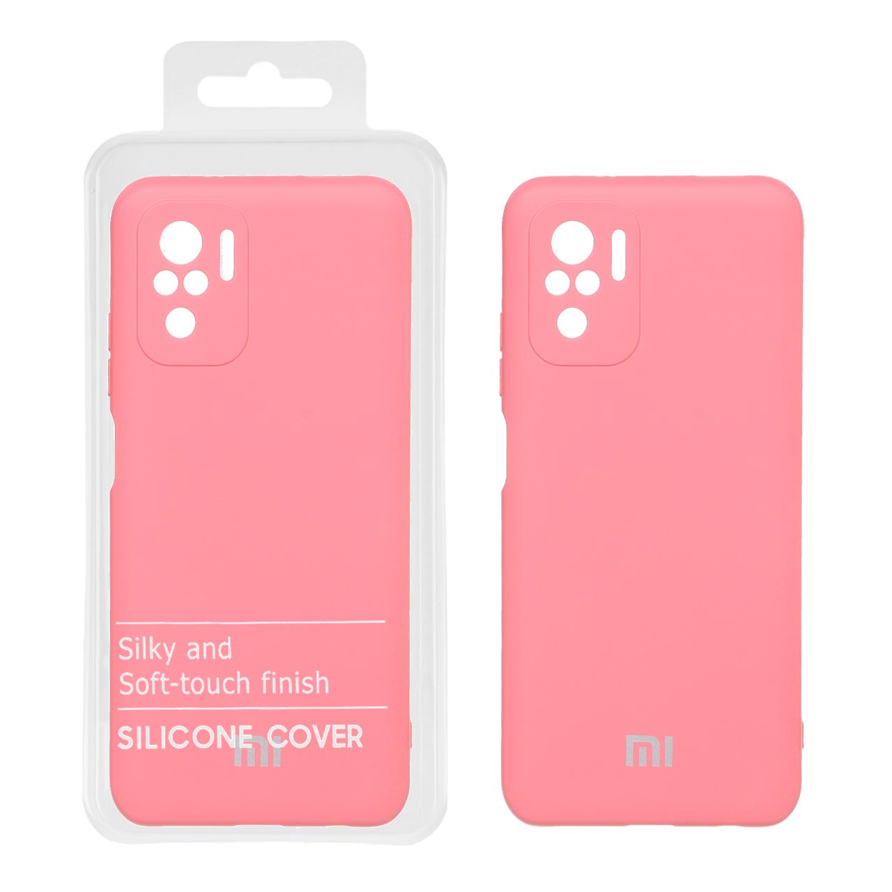 755112 قاب نیو سیلیکون محافظ لنزدار Xiaomi Redmi Note 10 4G / Note 10S / Poco M5S - RFF - صورتی روشن (پک دار) - تصویر 1