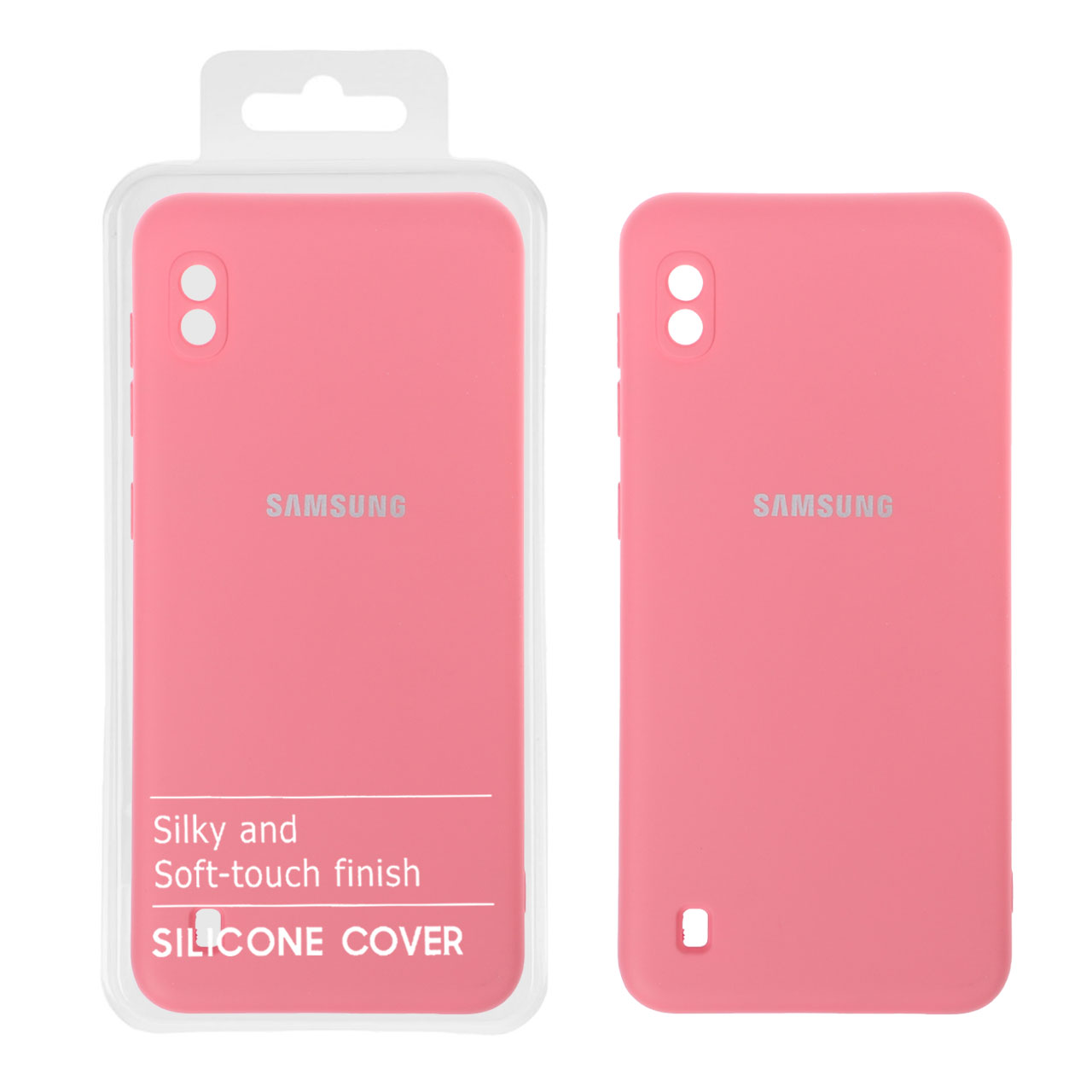 780616 قاب نیو سیلیکون محافظ لنزدار Samsung A10 / M10 - RFF - صورتی روشن کد 8 (پک دار) - تصویر 1