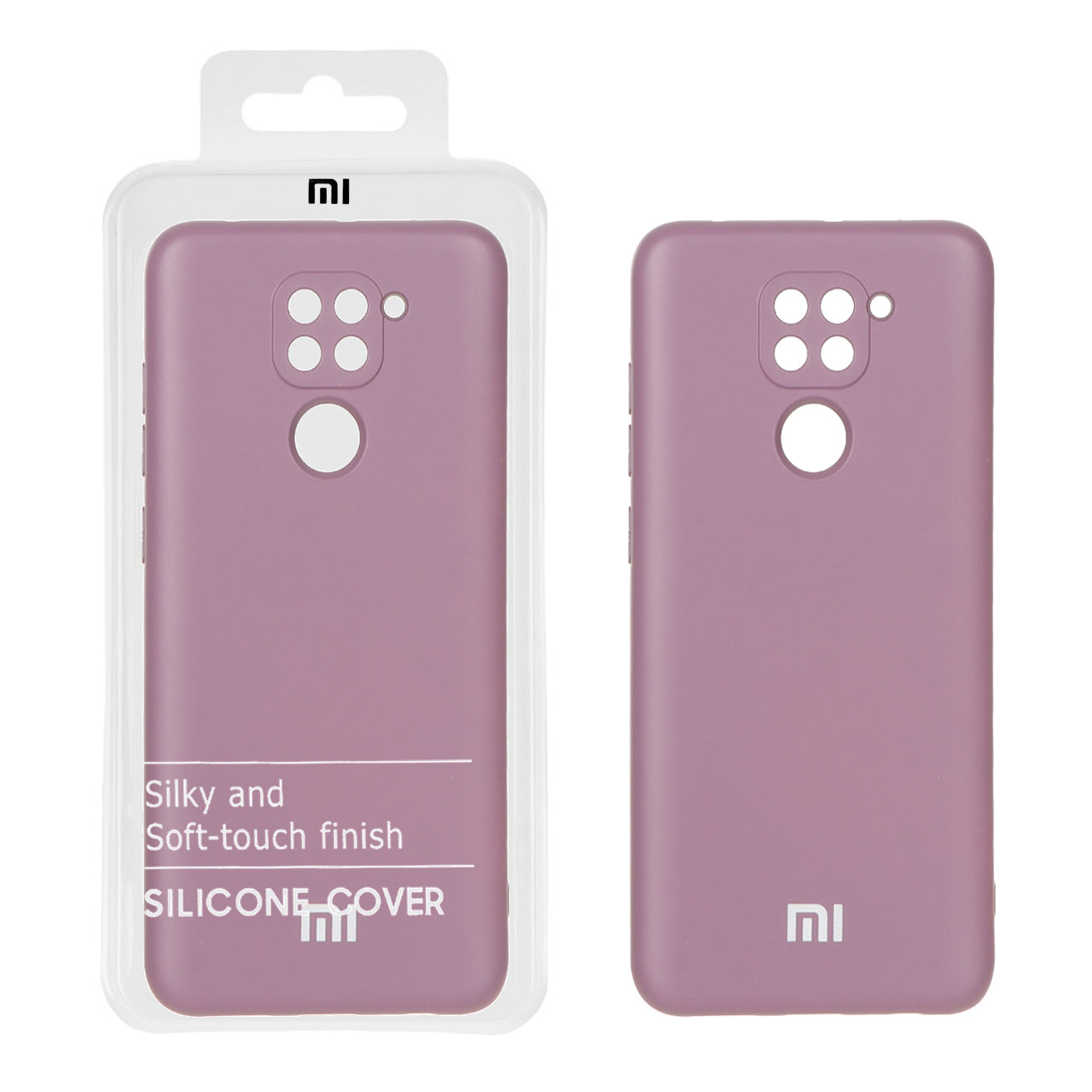 880556 قاب نیو سیلیکون محافظ لنزدار Xiaomi Redmi Note 9 -RFF - بادمجانی (پک دار) - تصویر 1