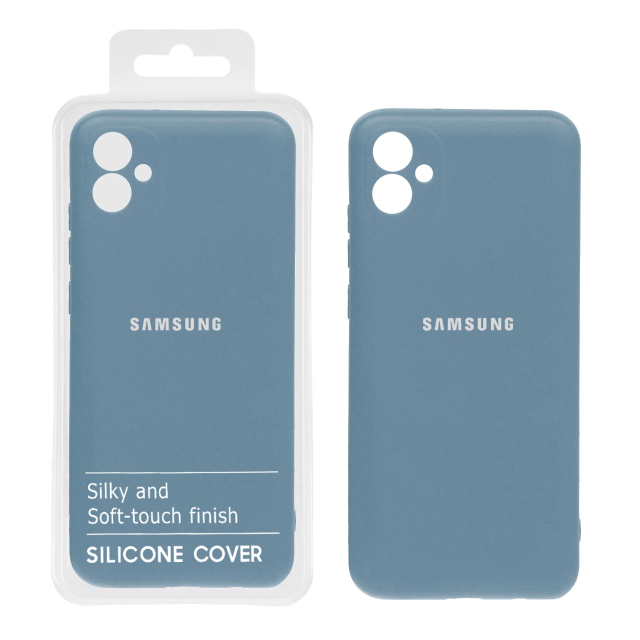 898866 قاب نیو سیلیکون محافظ لنزدار Samsung A04E - RFF - آبی فیلی (پک دار) - تصویر 1