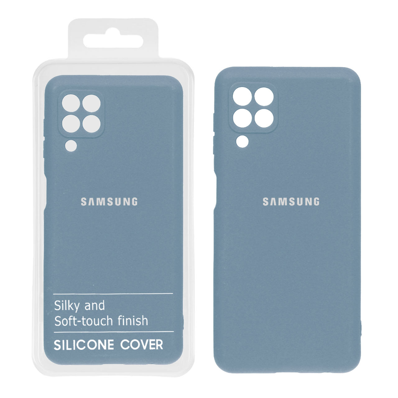 903060 قاب نیو سیلیکون محافظ لنزدار Samsung Galaxy A22 4G / M32 4G / F22 - RFF - آبی فیلی (پک دار) - تصویر 1