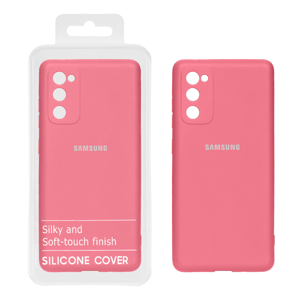947244 قاب نیو سیلیکون محافظ لنزدار Samsung S20 FE - RFF - صورتی روشن (پک دار) - تصویر 1