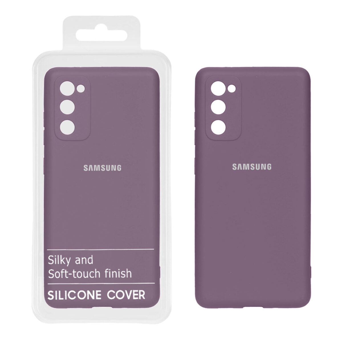 قاب نیو سیلیکون محافظ لنزدار Samsung S20 FE - RFF - بادمجانی (پک دار) - تصویر 1