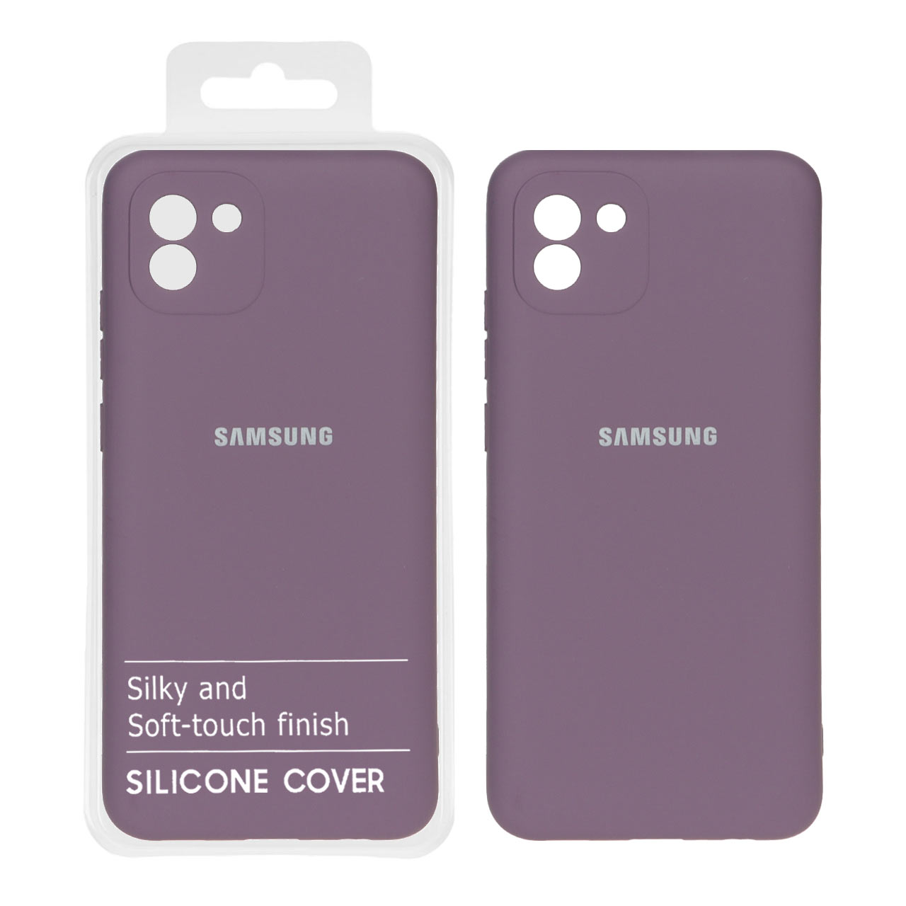 974336 قاب نیو سیلیکون محافظ لنزدار Samsung A03 - RFF - بادمجانی (پک دار) - تصویر 1