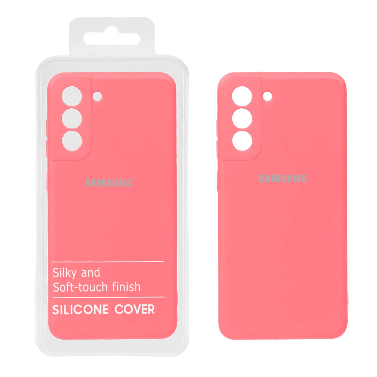 980864 قاب نیو سیلیکون محافظ لنزدار Samsung S21 Plus - RFF - صورتی روشن (پک دار) - تصویر 1