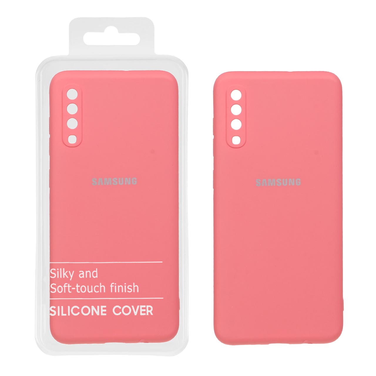 980986 قاب نیو سیلیکون محافظ لنزدار Samsung A70 / A70S - RFF - هلویی (پک دار) - تصویر 1