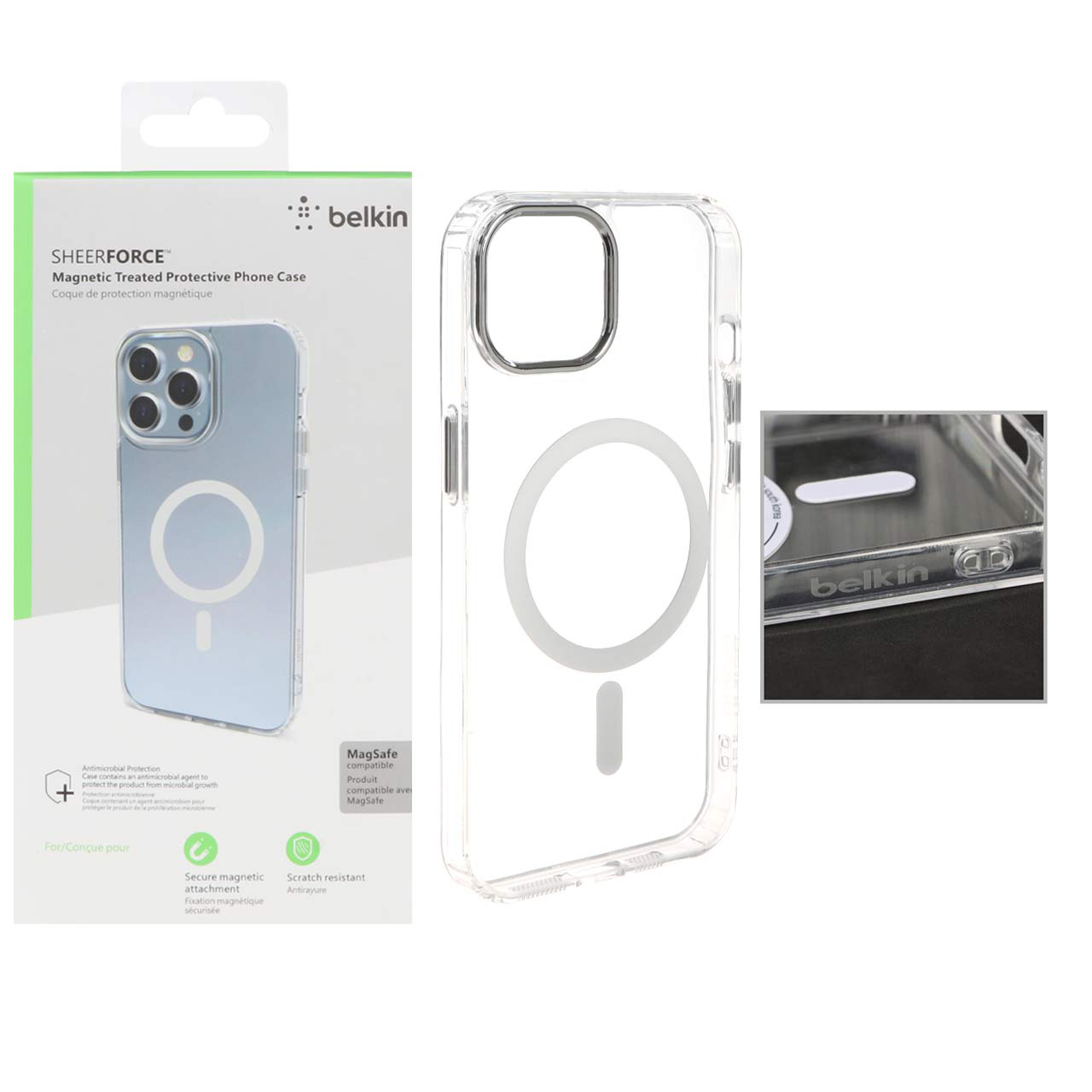 1031268 قاب belkin شفاف Magsafe مدل Apple iPhone 13 / iPhone 14 (پک دار) - تصویر 1