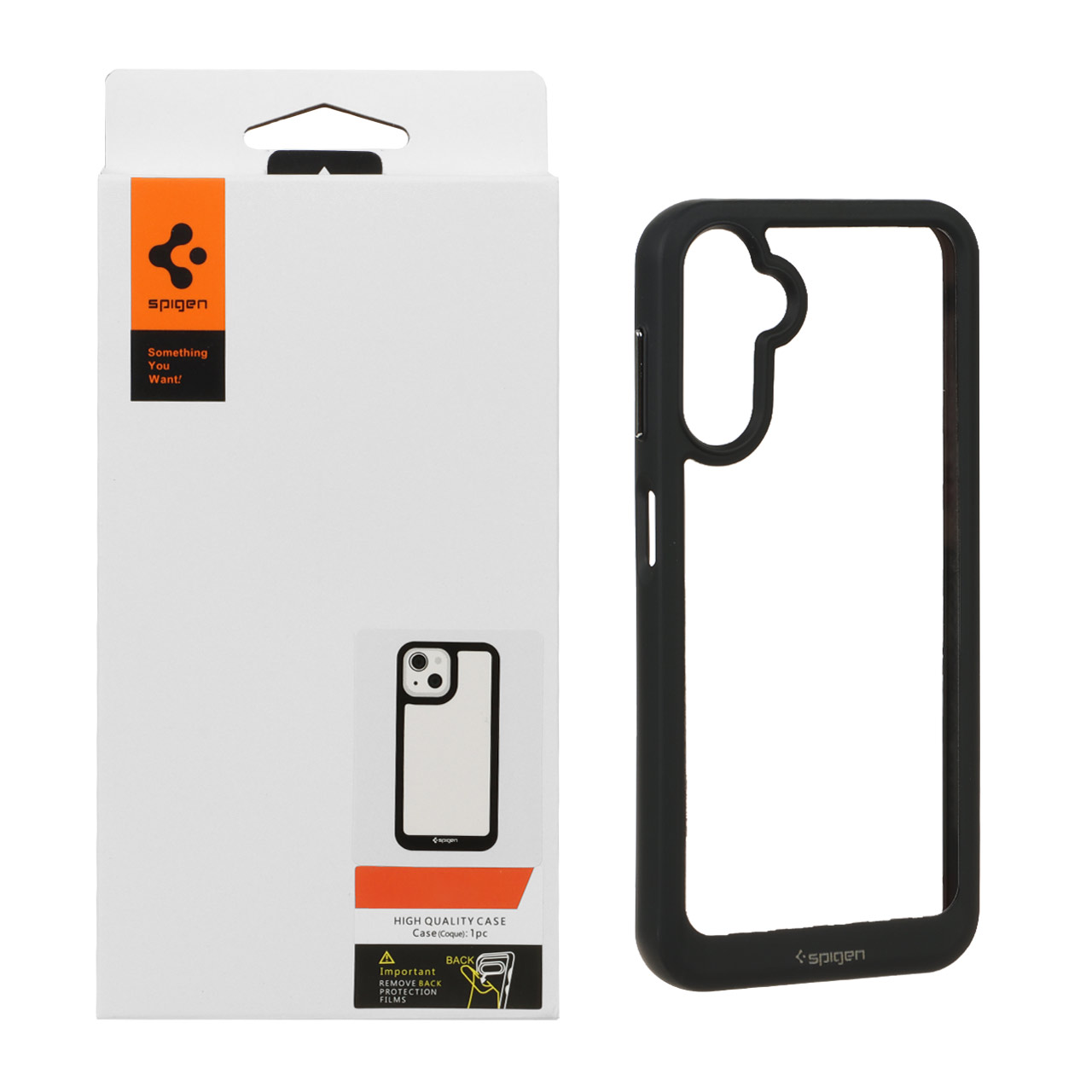 1049156 قاب اورجینال Spigen مدل Samsung Galaxy A14 - شفاف مشکی - تصویر 1