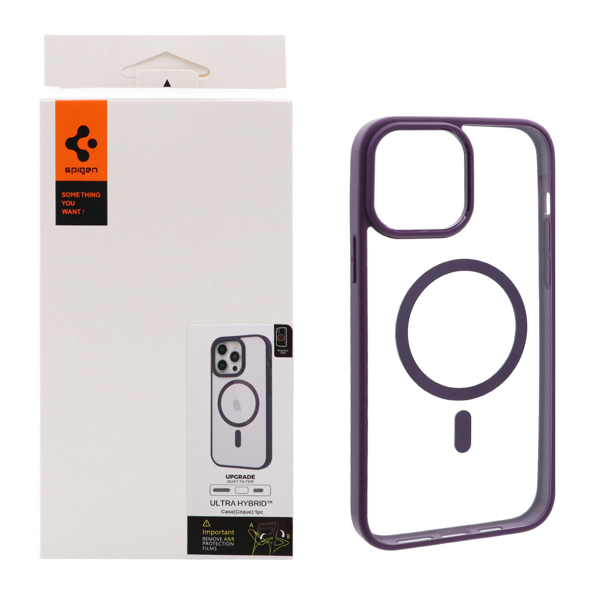 1075394 قاب اورجینال Magsafe Spigen با توری اسپیکر فلزی Apple iPhone 13 Pro Max - بنفش (پک دار) - تصویر 1