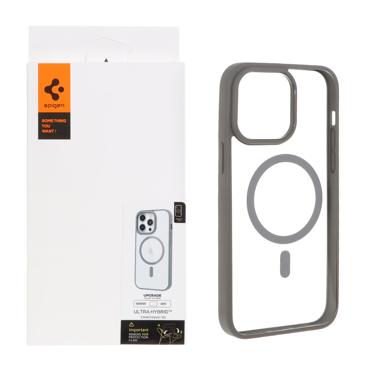 1174440 قاب اورجینال Magsafe Spigen با توری اسپیکر فلزی Apple iPhone 14 Pro Max - طوسی (پک دار) - تصویر 1