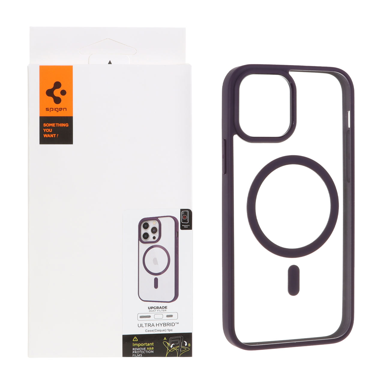 1174446 قاب اورجینال Magsafe Spigen با توری اسپیکر فلزی Apple iPhone 12 / iPhone 12 Pro - بنفش (پک دار) - تصویر 1