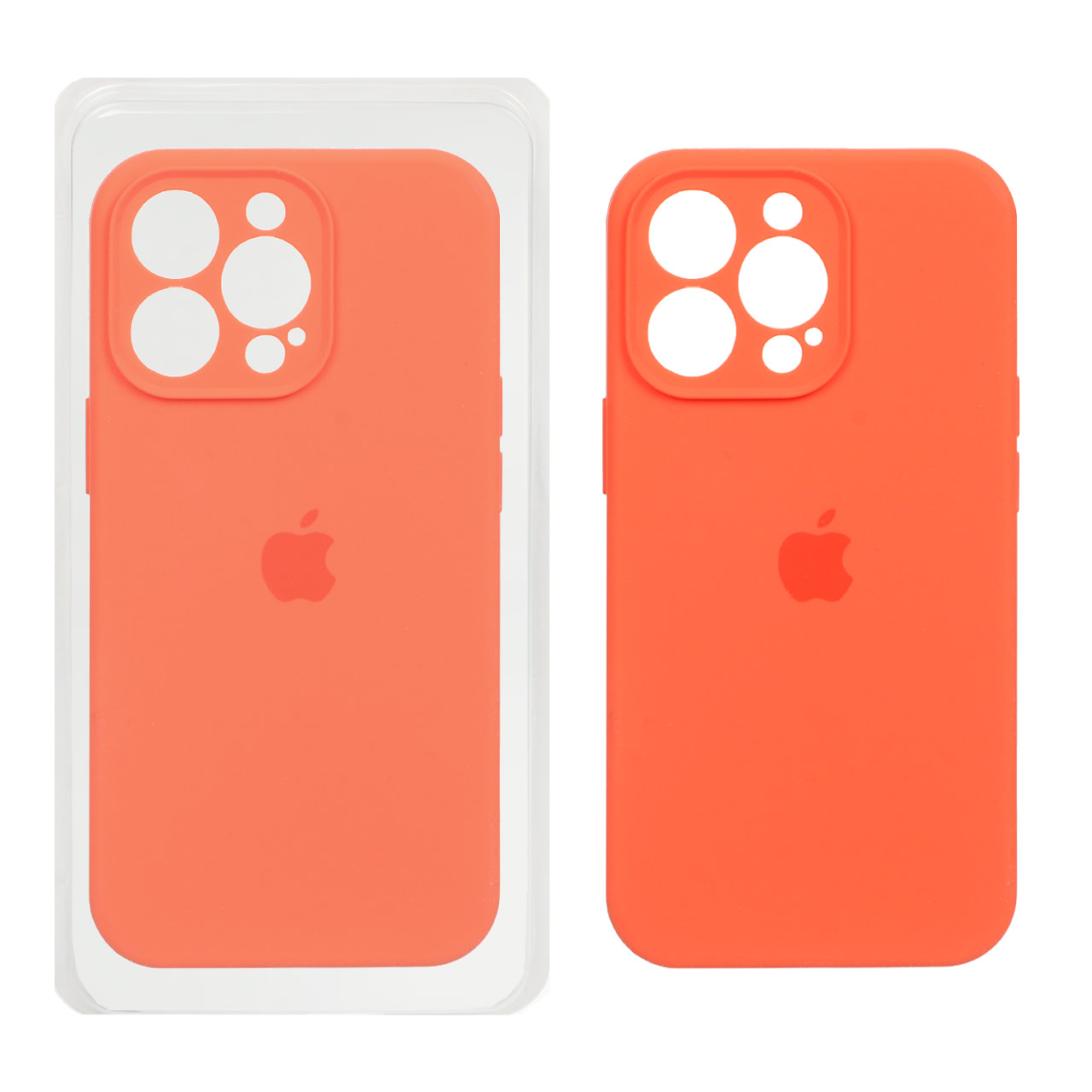 1180086 قاب سیلیکونی پاک کنی محافظ لنزدار اورجینال Apple iPhone 13 Pro - نارنجی (پک اصلی) - تصویر 1