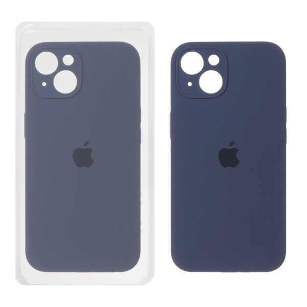 قاب سیلیکونی پاک کنی محافظ لنزدار اورجینال Apple iPhone 13 / iPhone 14 - سرمه ای تیره (پک اصلی)
