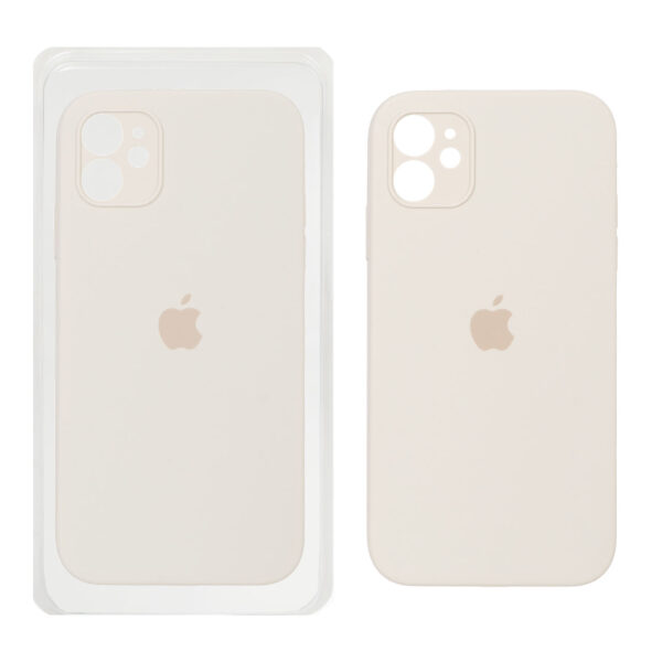 قاب سیلیکونی پاک کنی محافظ لنزدار اورجینال Apple iPhone 11 - کرم (پک اصلی)