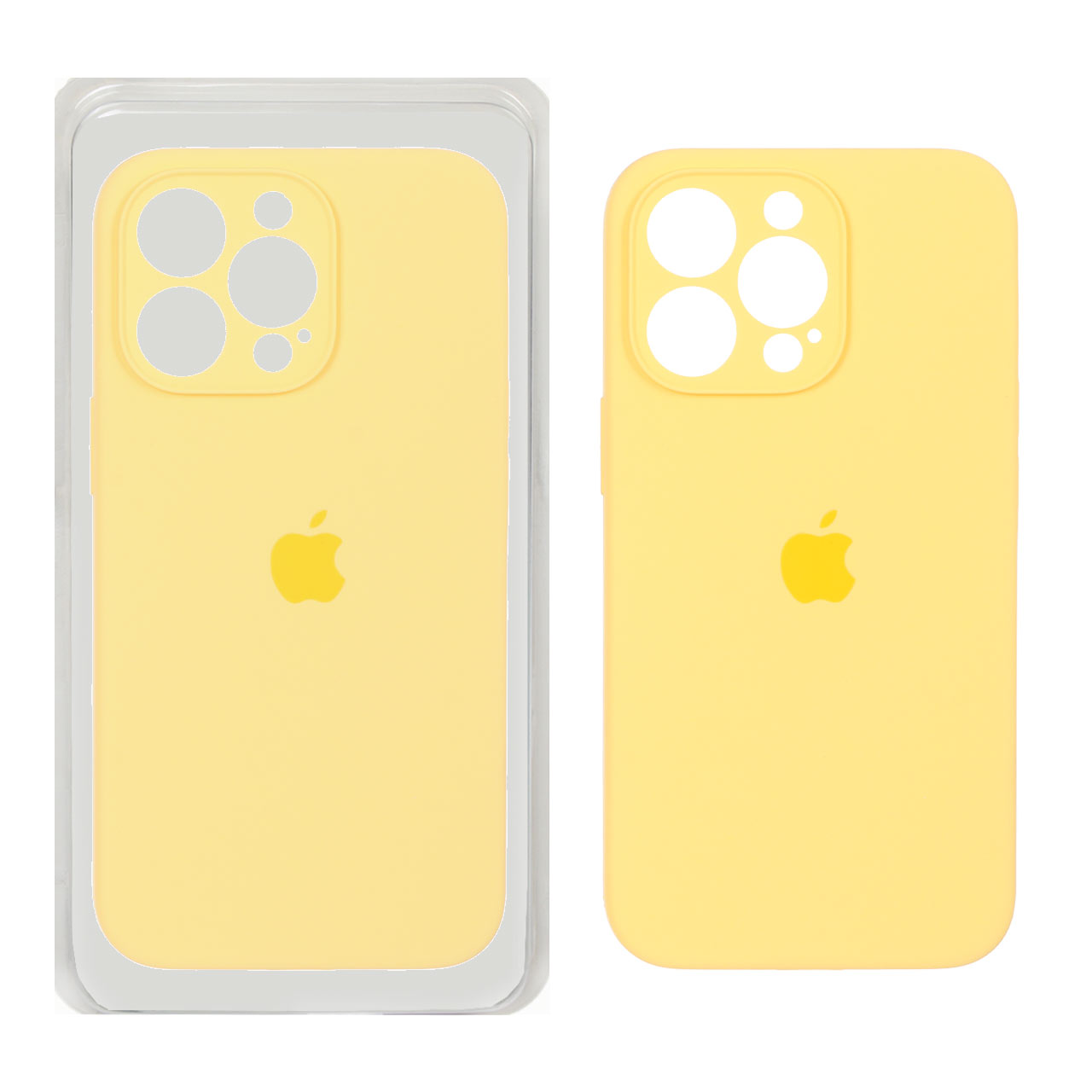 1190024 قاب سیلیکونی پاک کنی محافظ لنزدار اورجینال Apple iPhone 13 Pro - زرد (پک اصلی) - تصویر 1