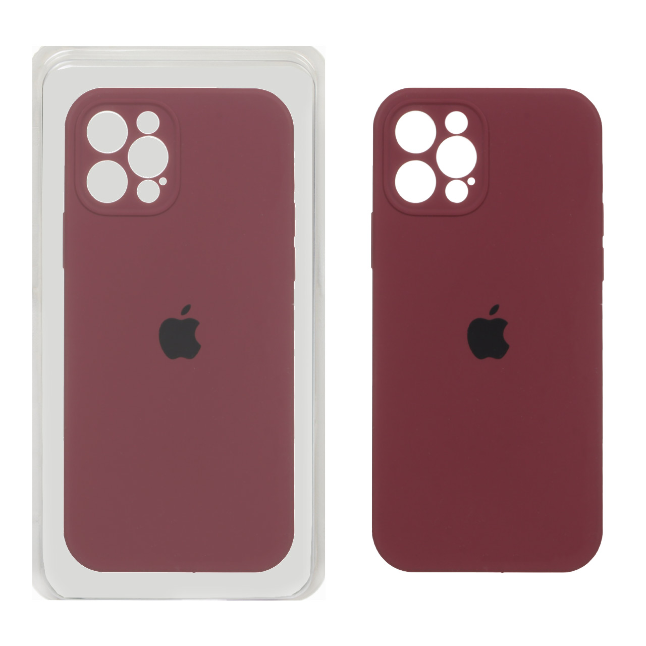 1190080 قاب سیلیکونی پاک کنی محافظ لنزدار اورجینال Apple iPhone 12 Pro - زرشکی (پک اصلی) - تصویر 1