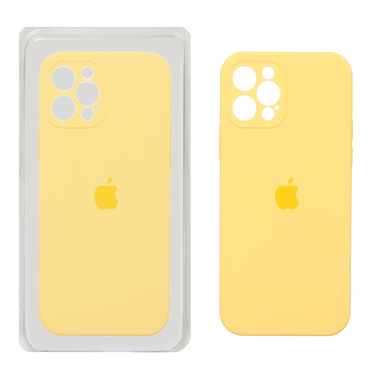 1190092 قاب سیلیکونی پاک کنی محافظ لنزدار اورجینال Apple iPhone 12 Pro - زرد (پک اصلی) - تصویر 1