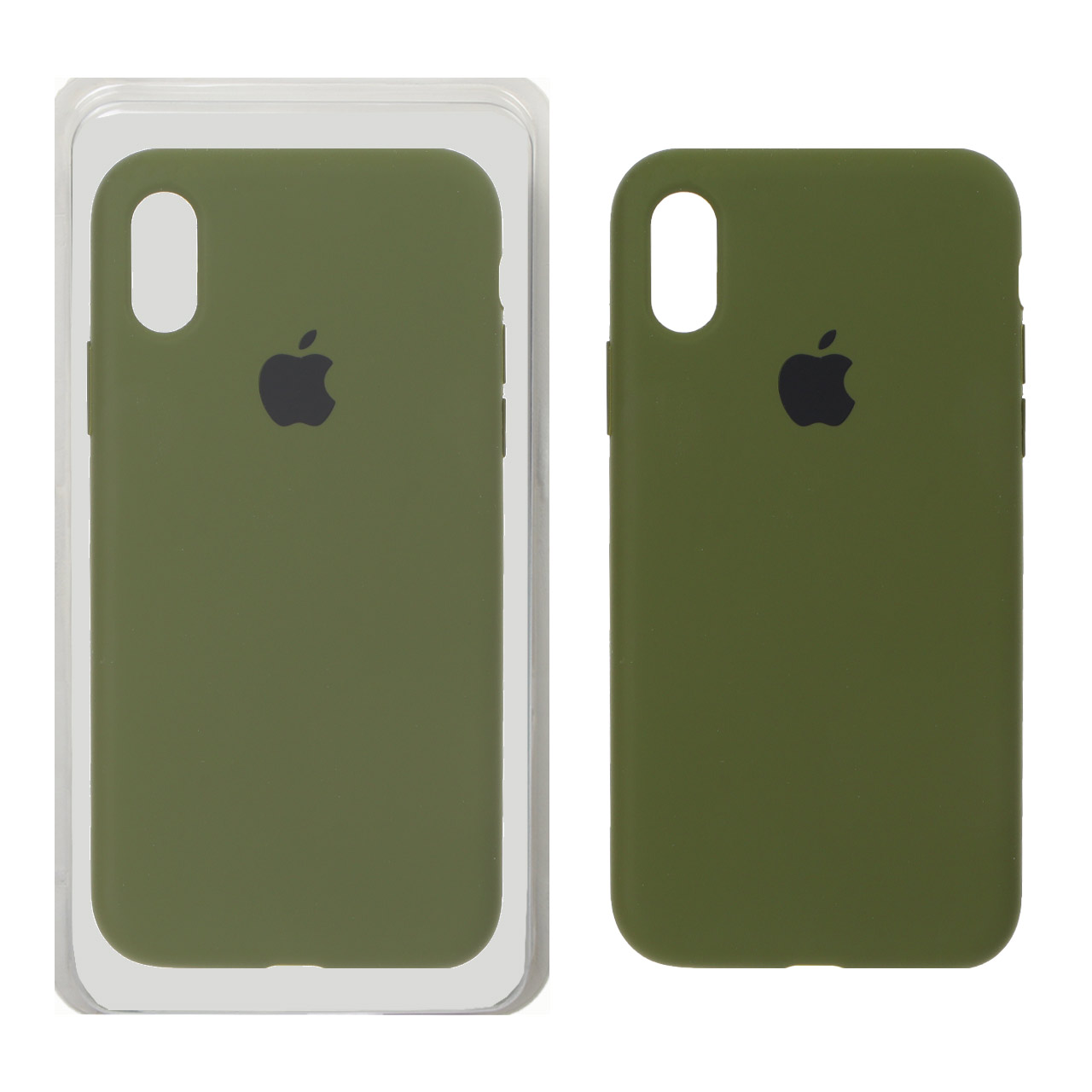 1190338 قاب سیلیکونی پاک کنی اورجینال Apple iPhone X / iPhone XS - سبز زیتونی (پک اصلی) - تصویر 1