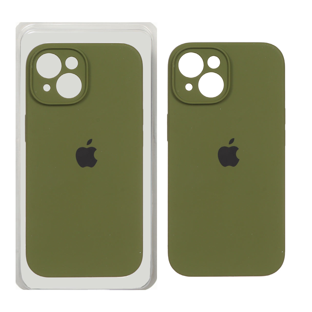 1191590 قاب سیلیکونی پاک کنی محافظ لنزدار اورجینال Apple iPhone 15 - سبز زیتونی (پک اصلی) - تصویر 1