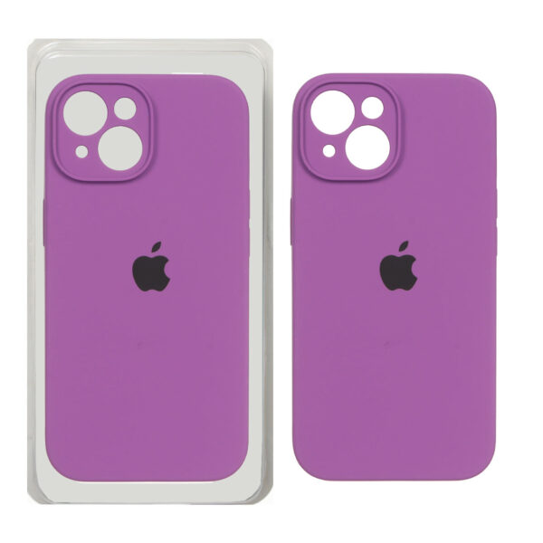 قاب سیلیکونی پاک کنی محافظ لنزدار اورجینال Apple iPhone 15 - ارغوانی (پک اصلی)