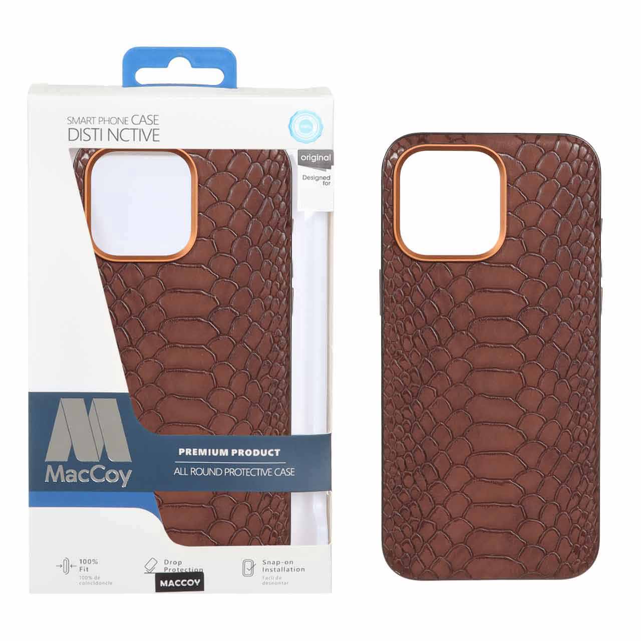 1192966 قاب اورجینال MacCoy چرمی پوست ماری Apple iPhone 15 Pro Max - قهوه ای (پک دار) - تصویر 1