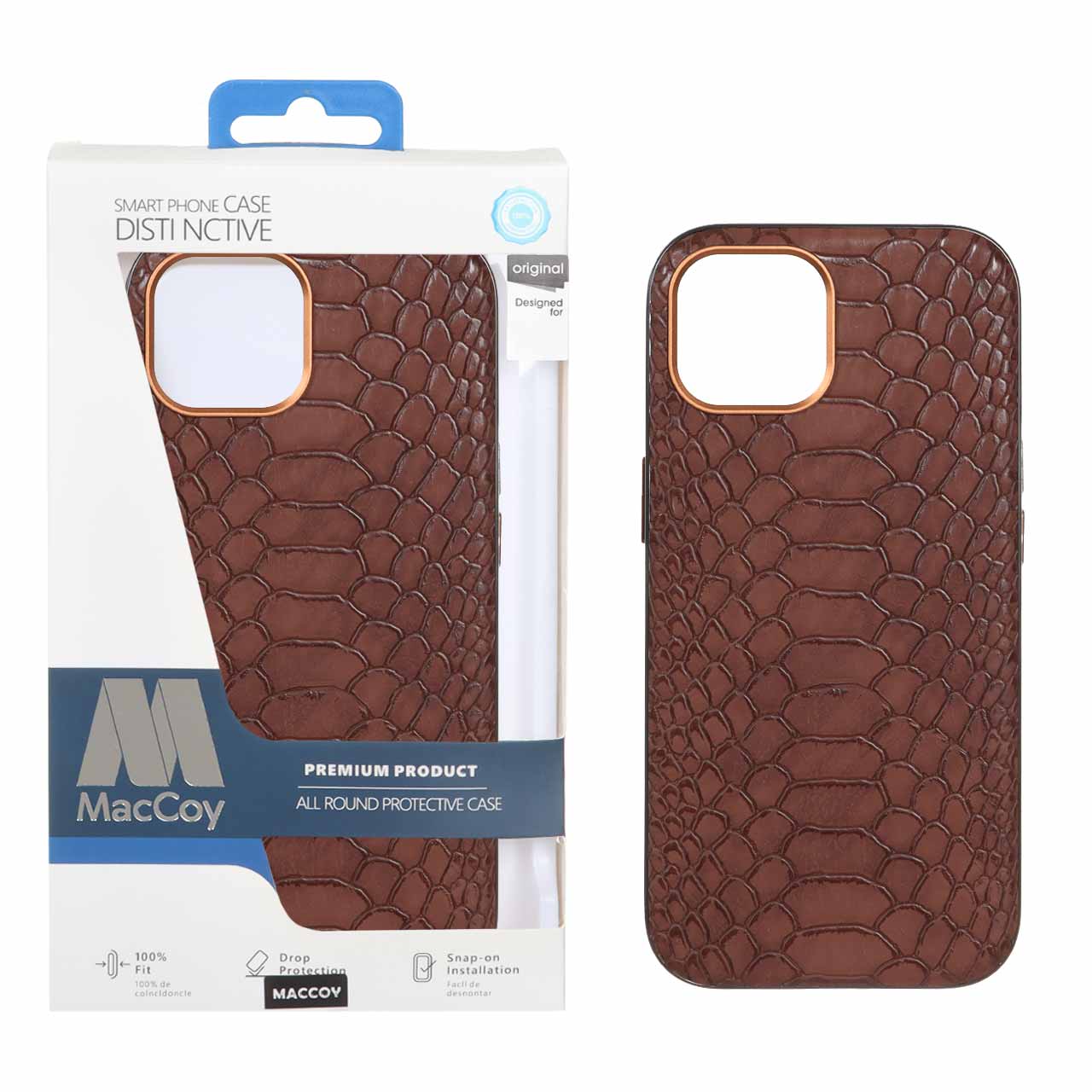 1193002 قاب اورجینال MacCoy چرمی پوست ماری Apple iPhone 15 / Apple iPhone 14 / Apple iPhone 13 - قهوه ای (پک دار) - تصویر 1