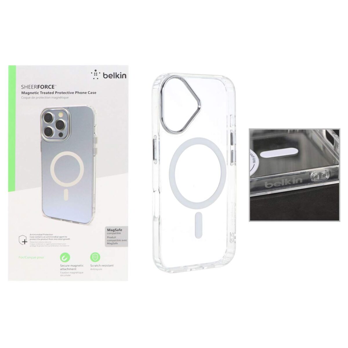 قاب belkin شفاف Magsafe مدل Apple iPhone 16 (پک دار) - تصویر 1