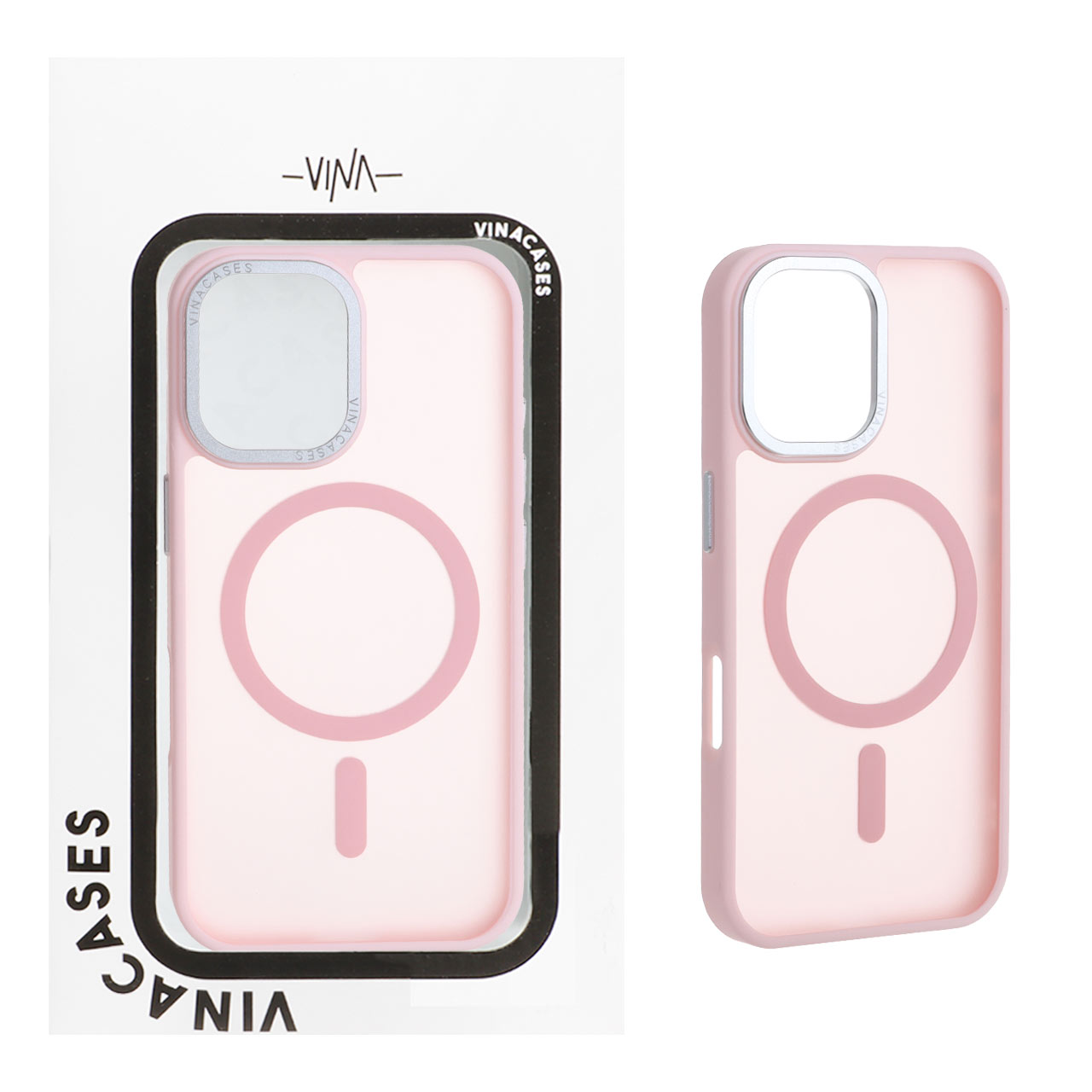 1228436 قاب اورجینال Vina مات Magsafe مدل Apple iPhone 16 - صورتی (پک دار) - تصویر 1