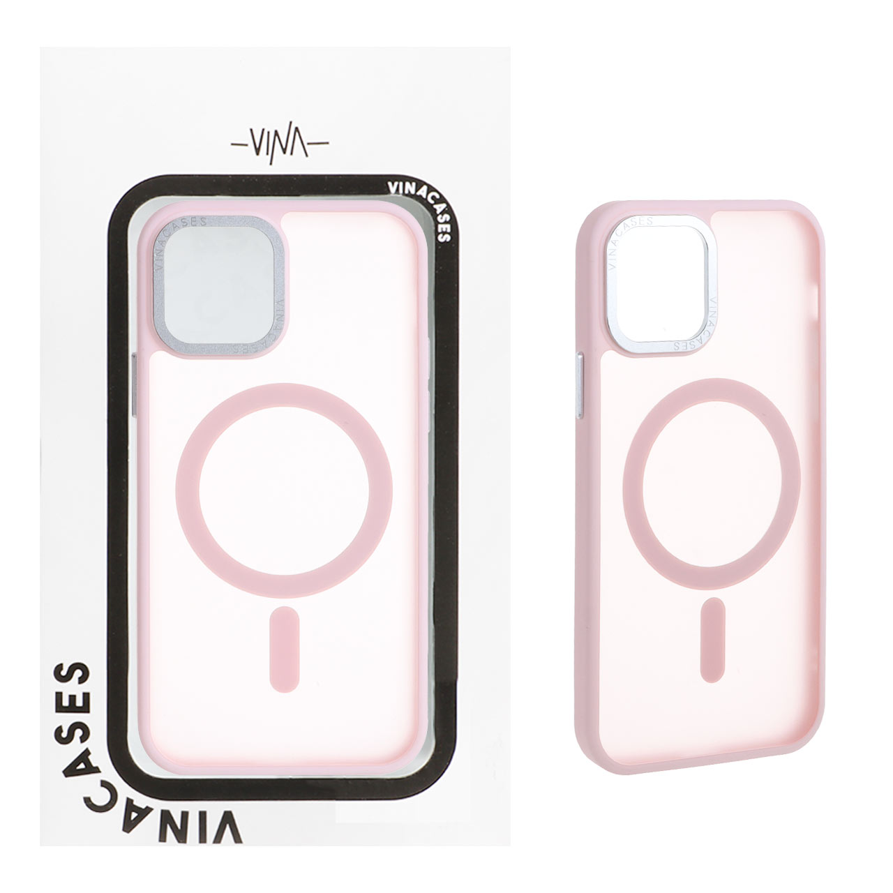 1228472 قاب اورجینال Vina مات Magsafe مدل Apple iPhone 12 Pro / iPhone 12 - صورتی (پک دار) - تصویر 1