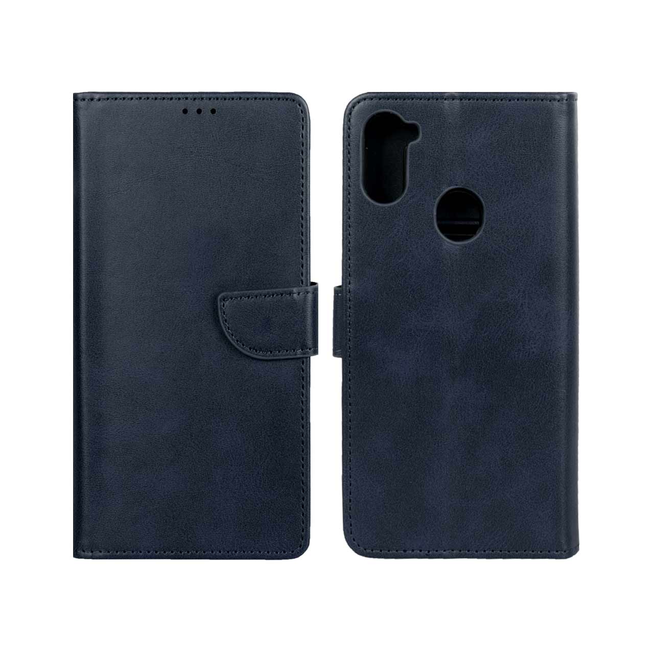 1230840 کیف چرمی موبایل مگنتی Samsung Galaxy A11 / M11 - سرمه ای - تصویر 1