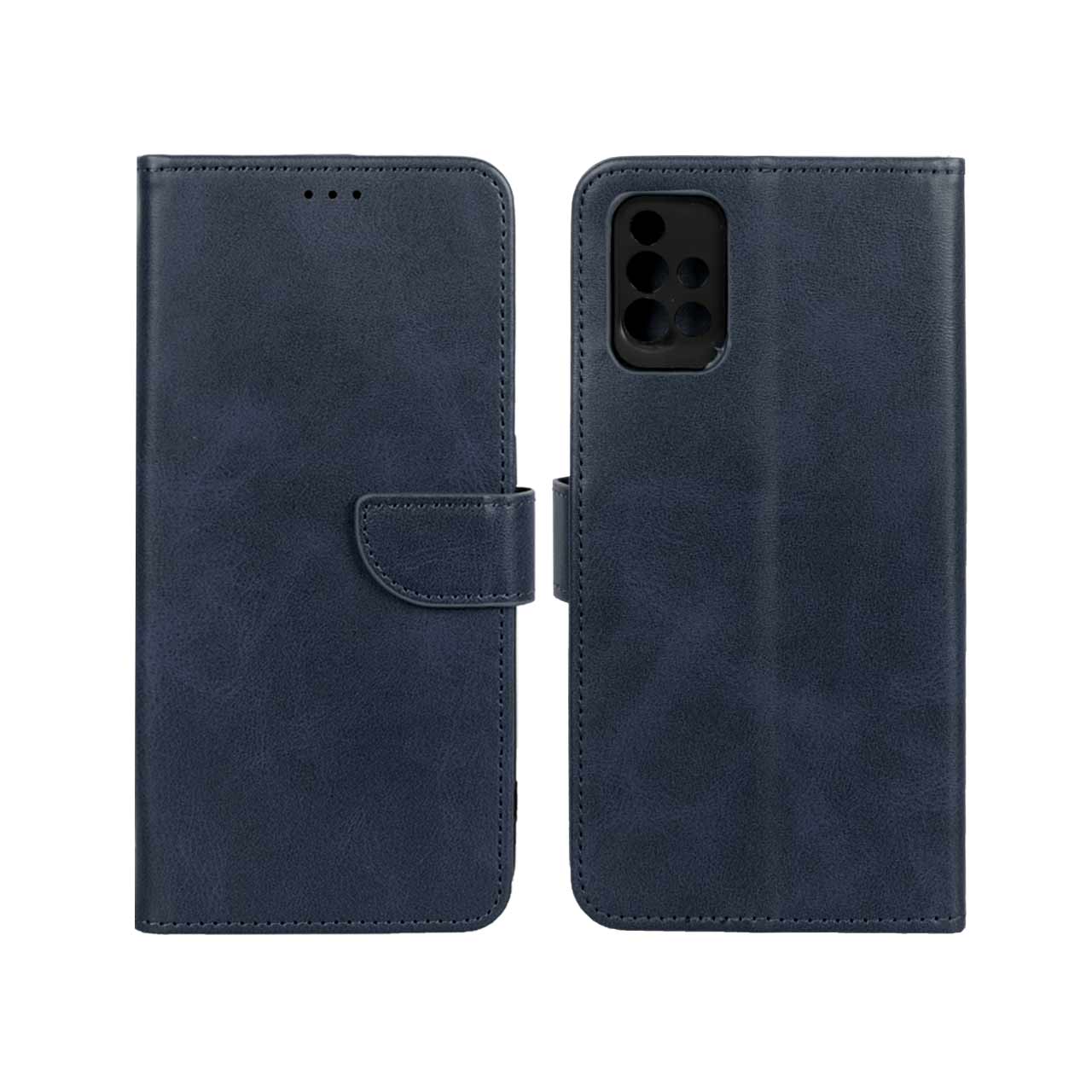1231062 کیف چرمی موبایل مگنتی محافظ لنزدار Samsung Galaxy A51 / M40s - سرمه ای - تصویر 1