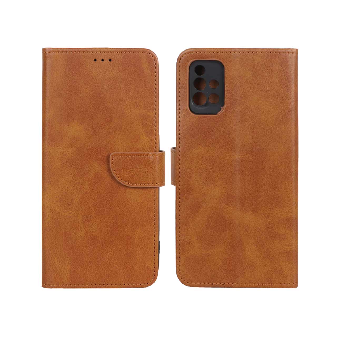 1231064 کیف چرمی موبایل مگنتی محافظ لنزدار Samsung Galaxy A51 / M40s - عسلی - تصویر 1