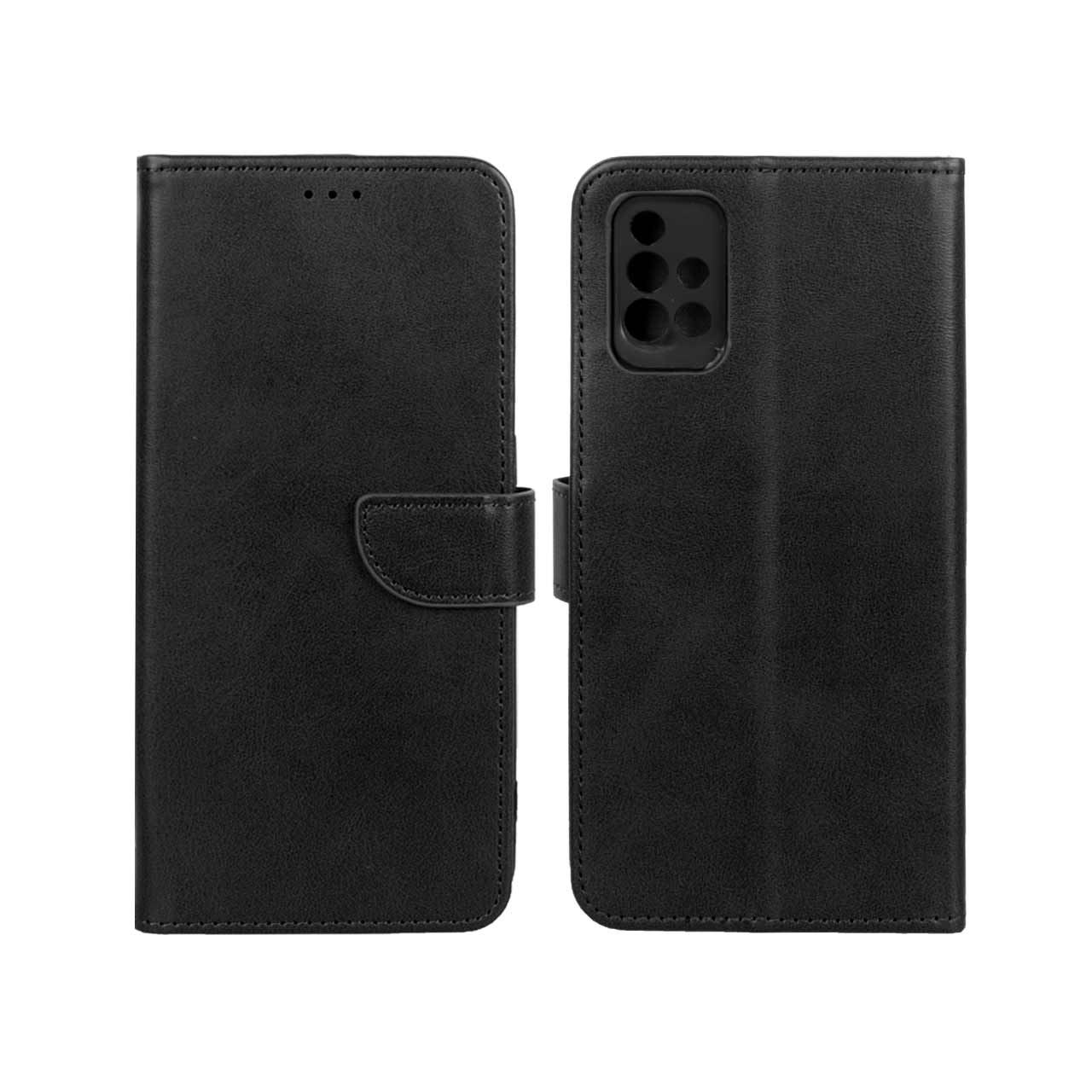 1231066 کیف چرمی موبایل مگنتی محافظ لنزدار Samsung Galaxy A51 / M40s - مشکی - تصویر 1