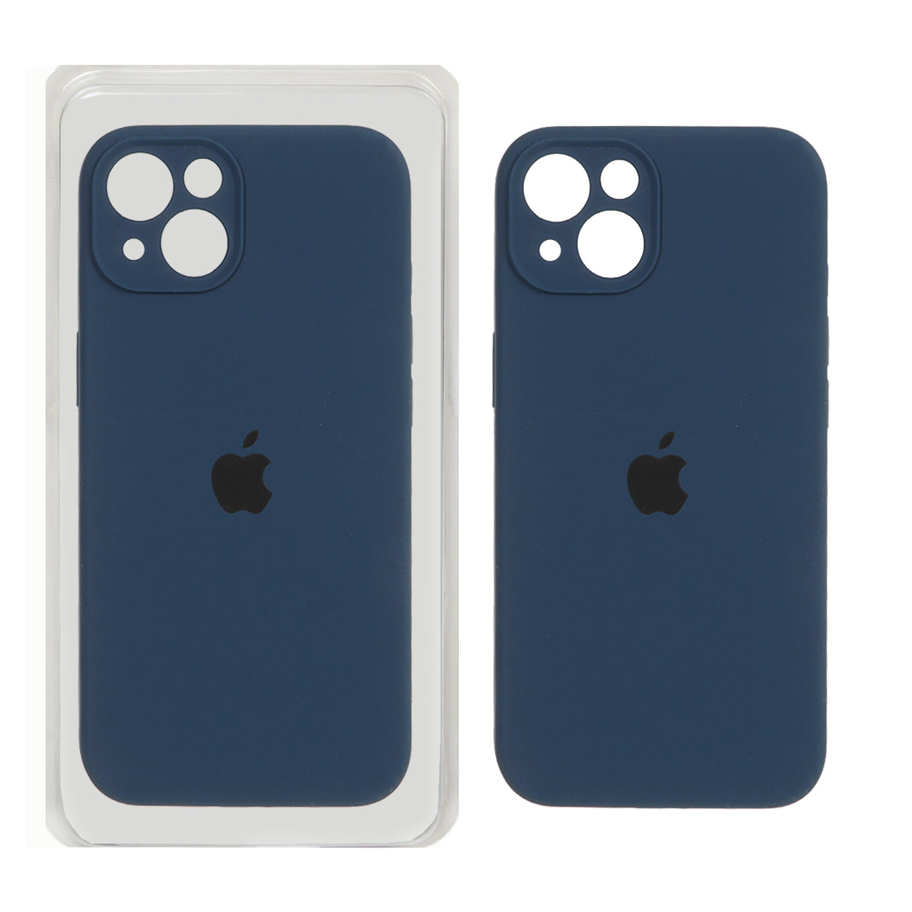 1236562 قاب سیلیکونی پاک کنی محافظ لنزدار اورجینال Apple iPhone 13 / iPhone 14 - سرمه ای تیره ( پک اصلی) - تصویر 1