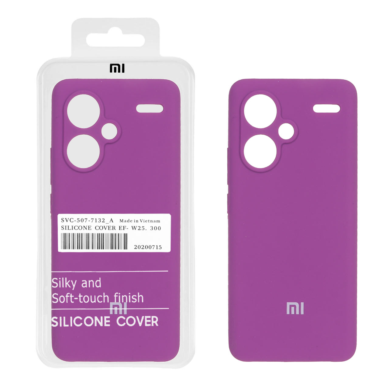 1242424 قاب سیلیکونی پاک کنی اورجینال درجه یک Xiaomi Redmi Note 13 Pro Plus 5G - ارغوانی (پک دار) - تصویر 1