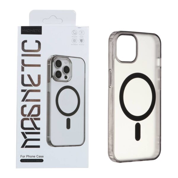 قاب اورجینال Magnetic Magsafe دور ژله ای Apple iPhone 13 / iPhone 14 - مشکی (پک دار)