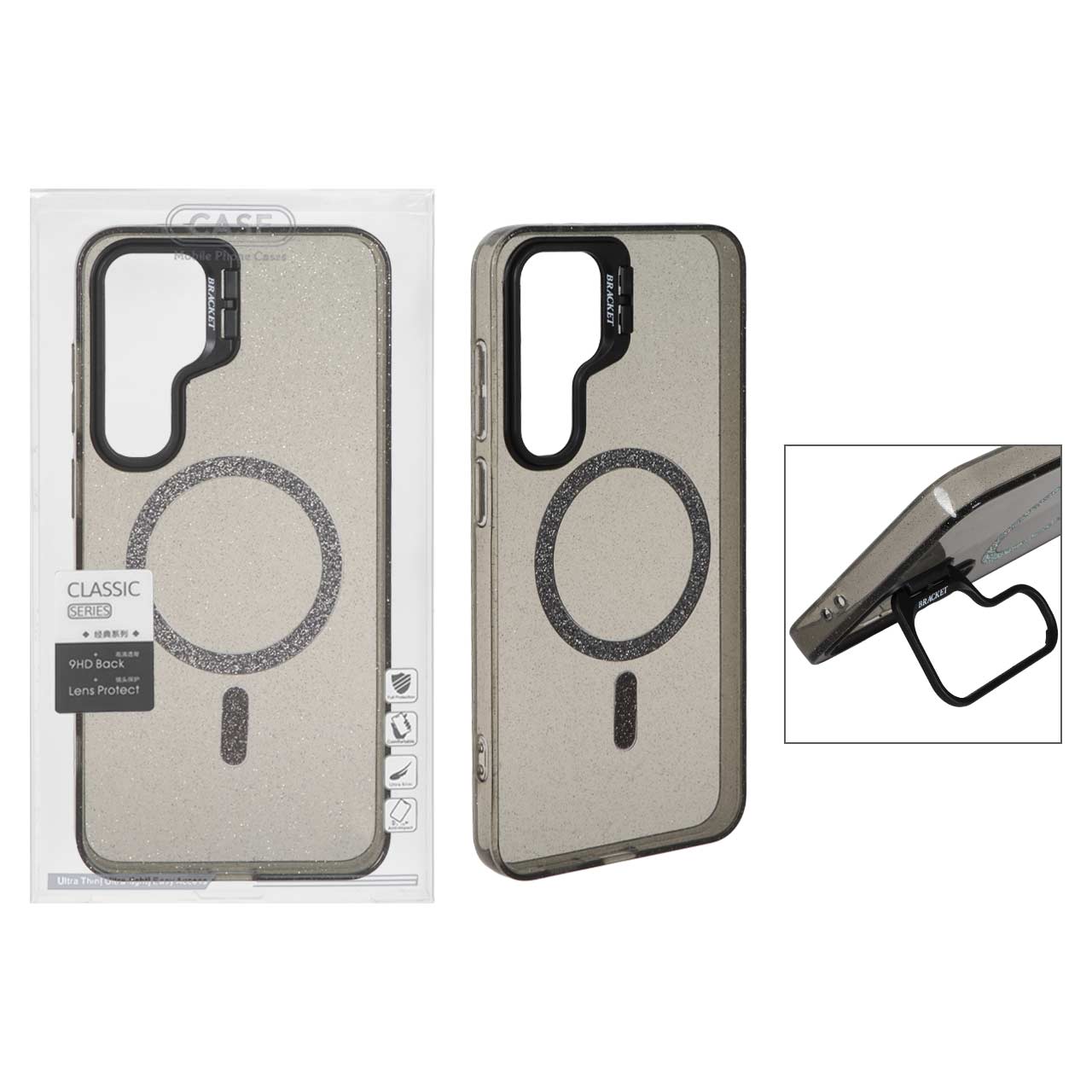 1260258 قاب BRACKET اکلیلی Magsafe مدل Samsung Galaxy S24 FE - مشکی (پک دار) - تصویر 1