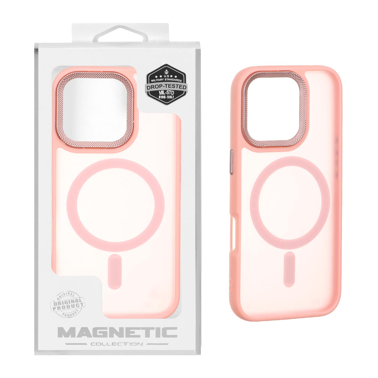 1269582 قاب Magnetic مات Magsafe لنز کربن Apple iPhone 16 Pro - صورتی (پک دار) - تصویر 1