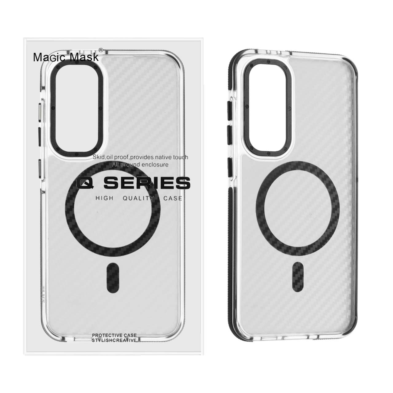 1273992 قاب اورجینال Q Series پشت کربن MagSafe مدل Samsung Galaxy S24 FE - مشکی (پک دار) - تصویر 1