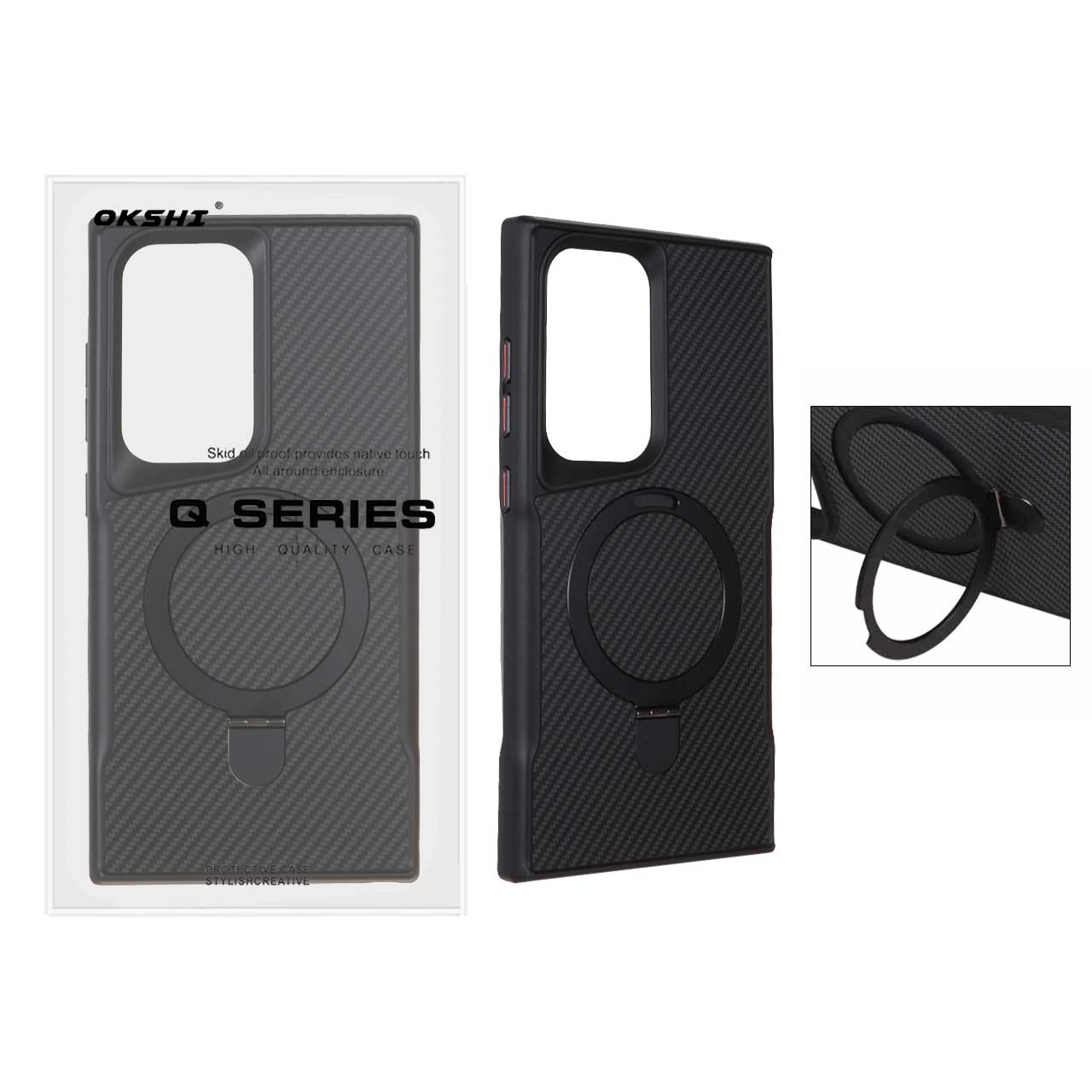 1300428 قاب اورجینال Magsafe استندشو Samsung Galaxy S24 Ultra - مشکی (پک دار) - تصویر 1